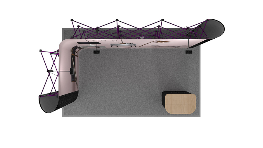Exhibition Stand 2m x 3m Linked Pop Up Exhibition Stand Left Hand Plan View
